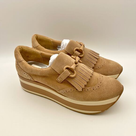 Dolce Vita Women's Jhax Suede Shoe US 9 EU 39-40 Light Brown/Cream NIB - Picture 5 of 12